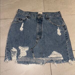 Womens Furst Of A Kind Distressed Denim Skirt